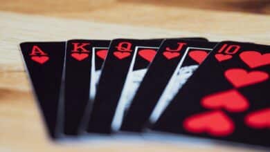 black and red playing cards