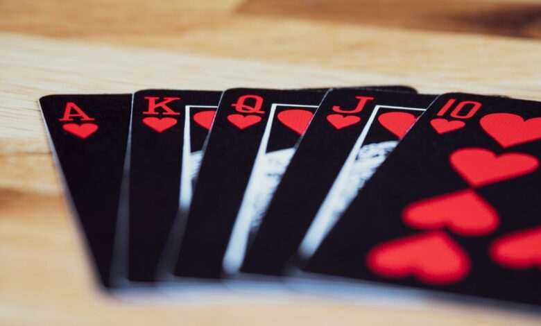 black and red playing cards